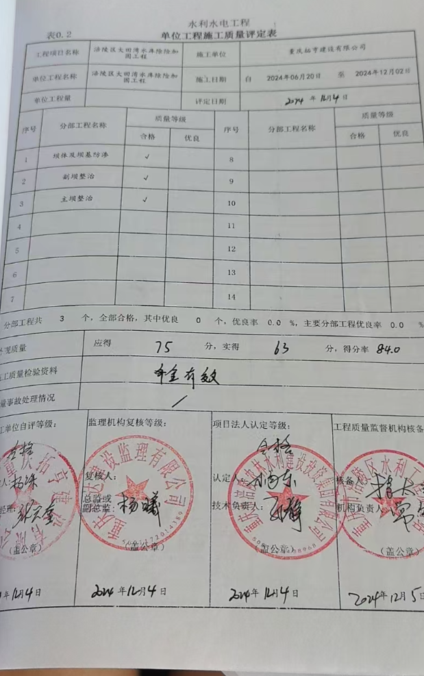 眉山大田湾水库加固项目